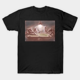 Monsters Playing Billiards T-Shirt